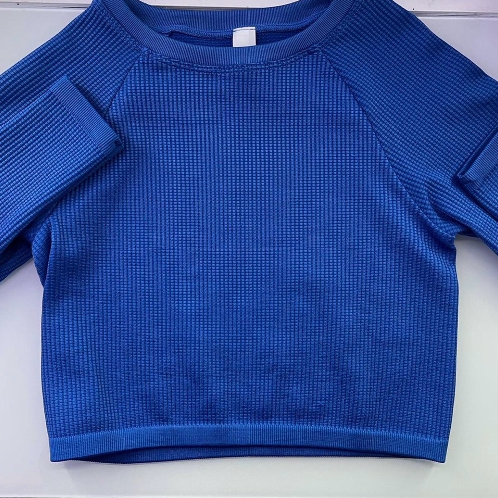 Offline by aerie blue waffle knit long sleeve